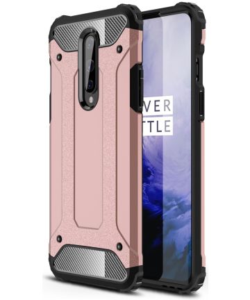 OnePlus 8 Hoesje Shock Proof Hybride Back Cover Roze Goud Hoesjes
