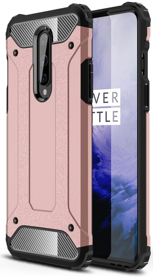 OnePlus 8 Hoesje Shock Proof Hybride Back Cover Roze Goud afbeelding 1
