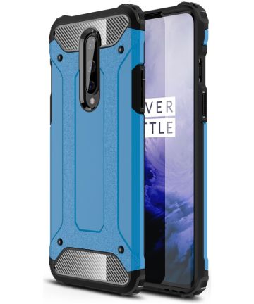 OnePlus 8 Hoesje Shock Proof Hybride Back Cover Blauw Hoesjes