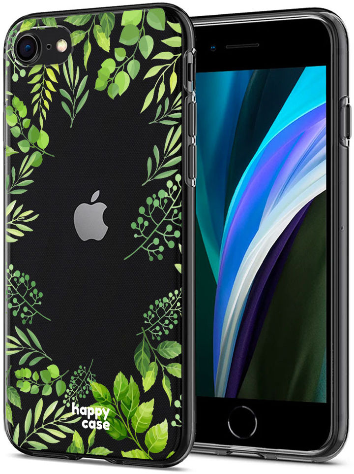 HappyCase iPhone SE 2020/2022 Hoesje Flexibel TPU Leaves Print afbeelding 2