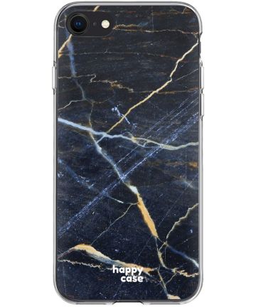 HappyCase Apple iPhone SE 2020 Hoesje Flexibel TPU Dark Marble Print Hoesjes