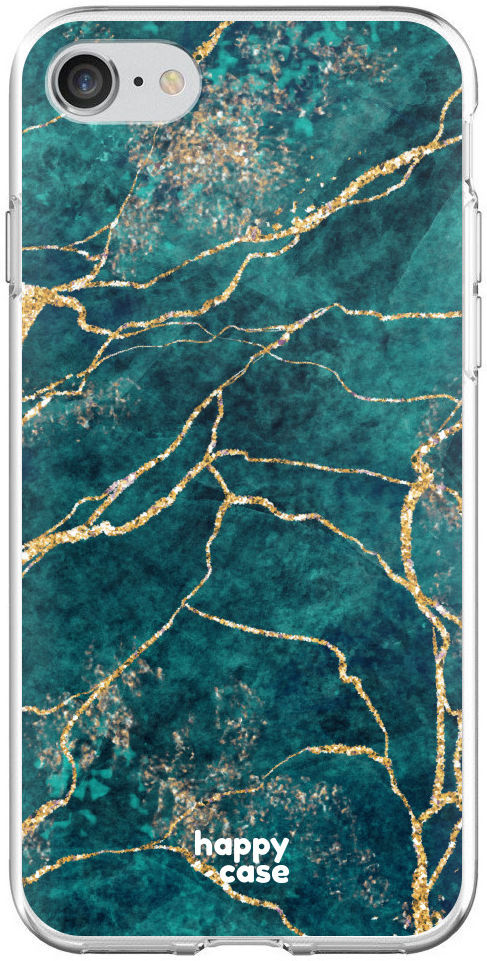 HappyCase iPhone SE 2020/2022 Hoesje Flexibel TPU Aqua Marmer Print afbeelding 5