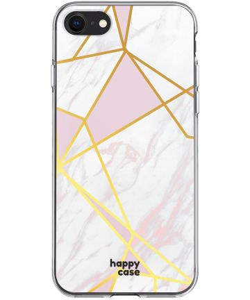 HappyCase iPhone SE 2020/2022 Hoesje Flexibel TPU Roze Marmer Print Hoesjes