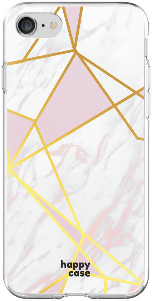 HappyCase iPhone SE 2020/2022 Hoesje Flexibel TPU Roze Marmer Print afbeelding 3