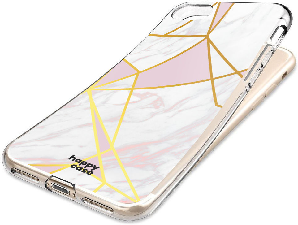 HappyCase iPhone SE 2020/2022 Hoesje Flexibel TPU Roze Marmer Print afbeelding 6