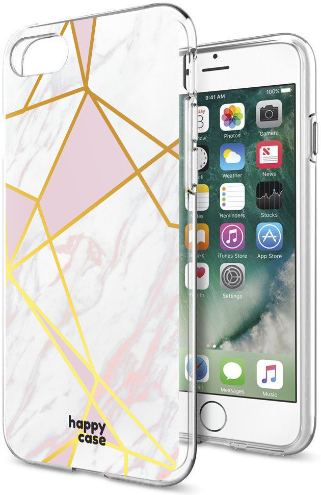 HappyCase iPhone SE 2020/2022 Hoesje Flexibel TPU Roze Marmer Print afbeelding 5
