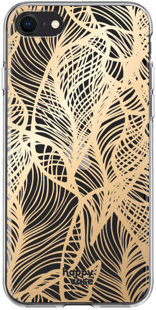 HappyCase Apple iPhone SE 2020 Hoesje Flexibel TPU Golden Leaves Print afbeelding 1