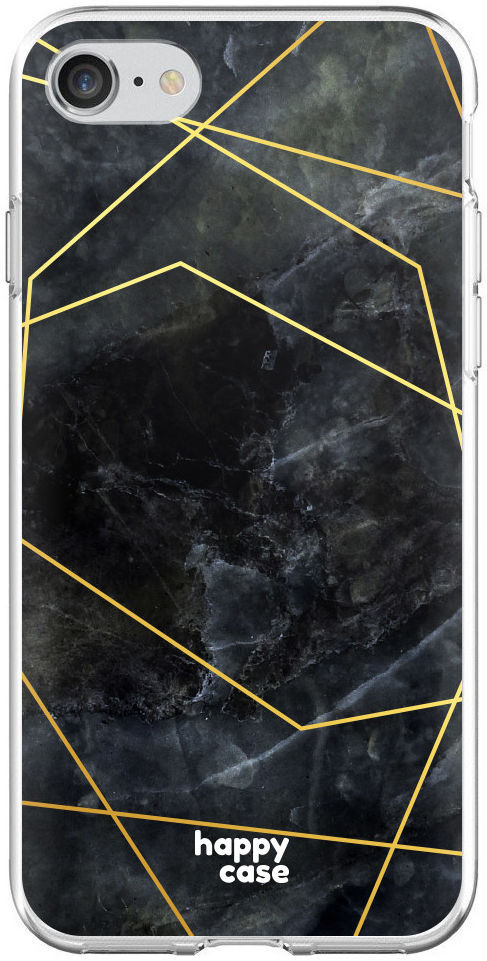 HappyCase iPhone SE 2020/2022 Hoesje Flexibel TPU Zwart Marmer Print afbeelding 5