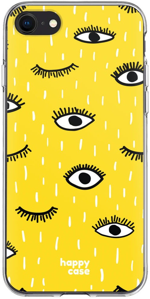 HappyCase iPhone SE 2020/2022 Hoesje Flexibel TPU Yellow Eye Print afbeelding 1