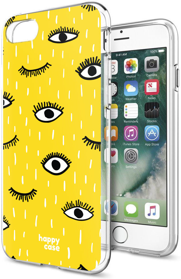 HappyCase iPhone SE 2020/2022 Hoesje Flexibel TPU Yellow Eye Print afbeelding 6