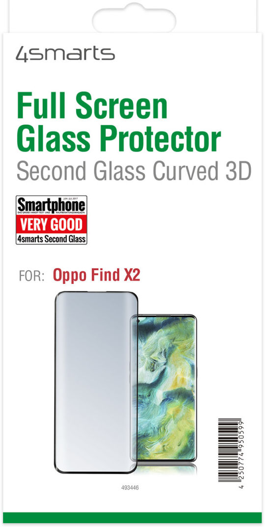 4smarts Second Glass Curved 3D for Oppo Find X2 Zwart afbeelding 2