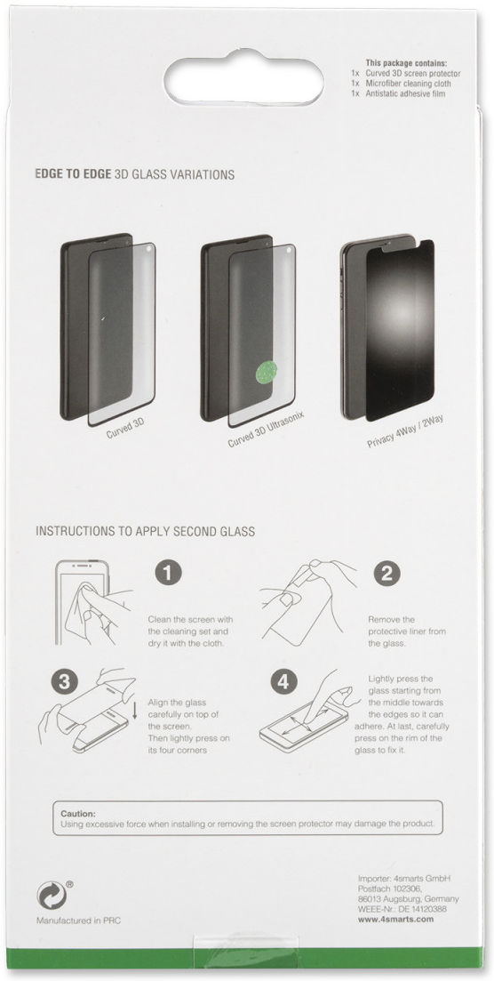 4smarts Second Glass Curved 3D for Oppo Find X2 Zwart afbeelding 3
