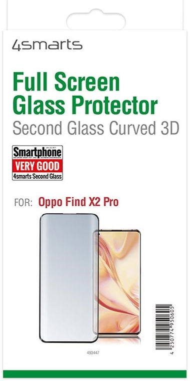 4smarts Second Glass 2.5D Oppo Find X2 Pro Tempered Glass Zwart afbeelding 2