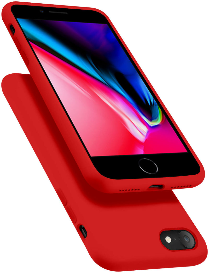HappyCase iPhone SE 2020/2022 Hoesje Siliconen Back Cover Rood afbeelding 2