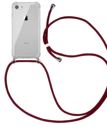 4smarts Apple iPhone SE (2020) / 8 / 7 Hoesje Hybride met Koord Rood Hoesjes