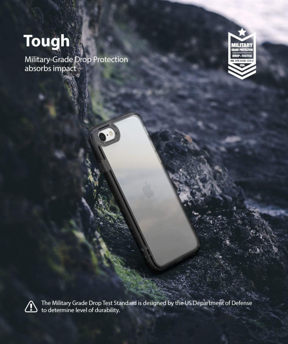 Ringke Fusion Apple iPhone SE (2020/2022) Hoesje Transparant/Zwart afbeelding 2