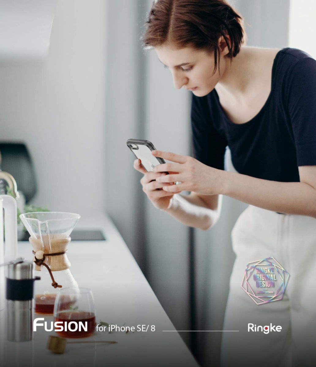 Ringke Fusion Apple iPhone SE (2020/2022) Hoesje Transparant/Zwart afbeelding 4