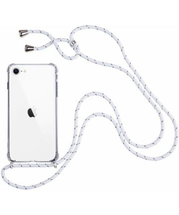 4smarts Apple iPhone SE (2020) Hoesje Transparant TPU met Koord Zebra Hoesjes