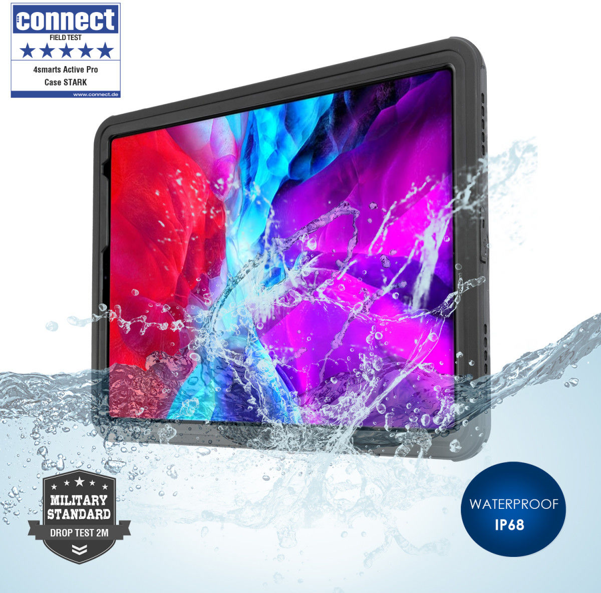 4smarts Rugged Active Pro STARK iPad Pro 12.9 (2020) Hoesje Zwart afbeelding 1