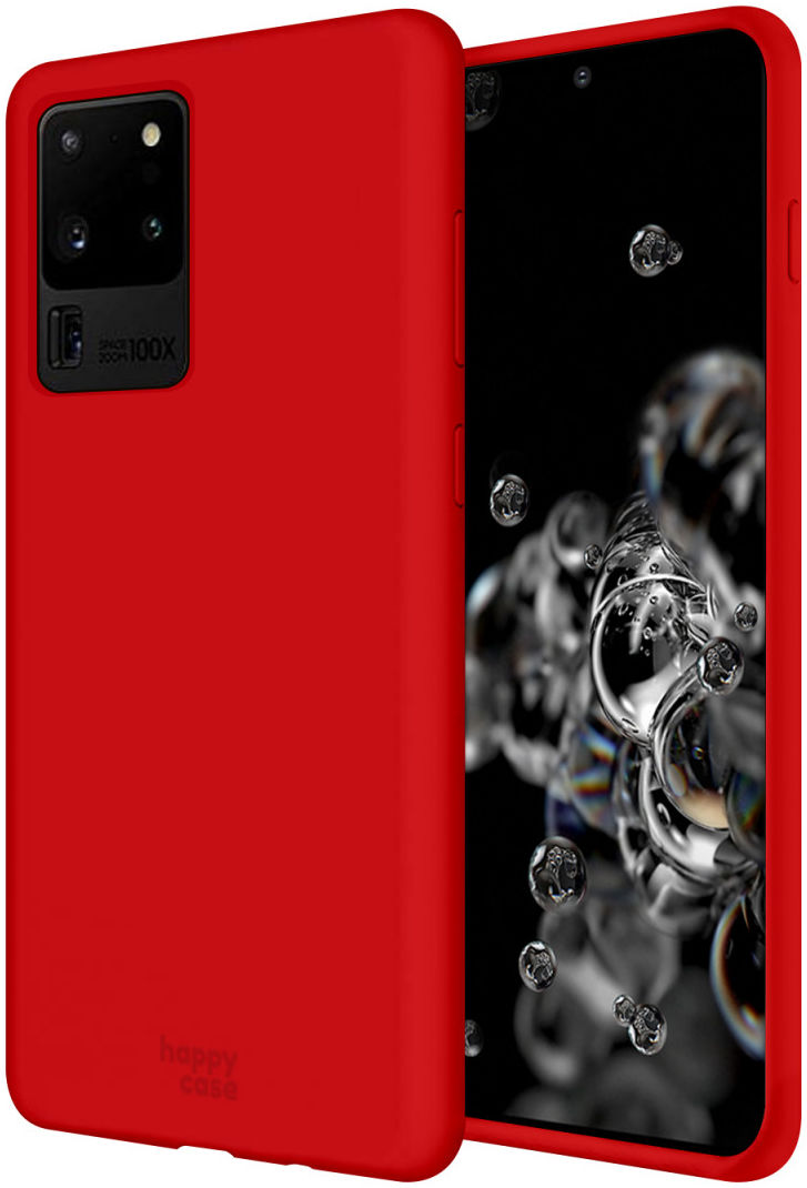 HappyCase Samsung Galaxy S20 Ultra Hoesje Siliconen Back Cover Rood afbeelding 1