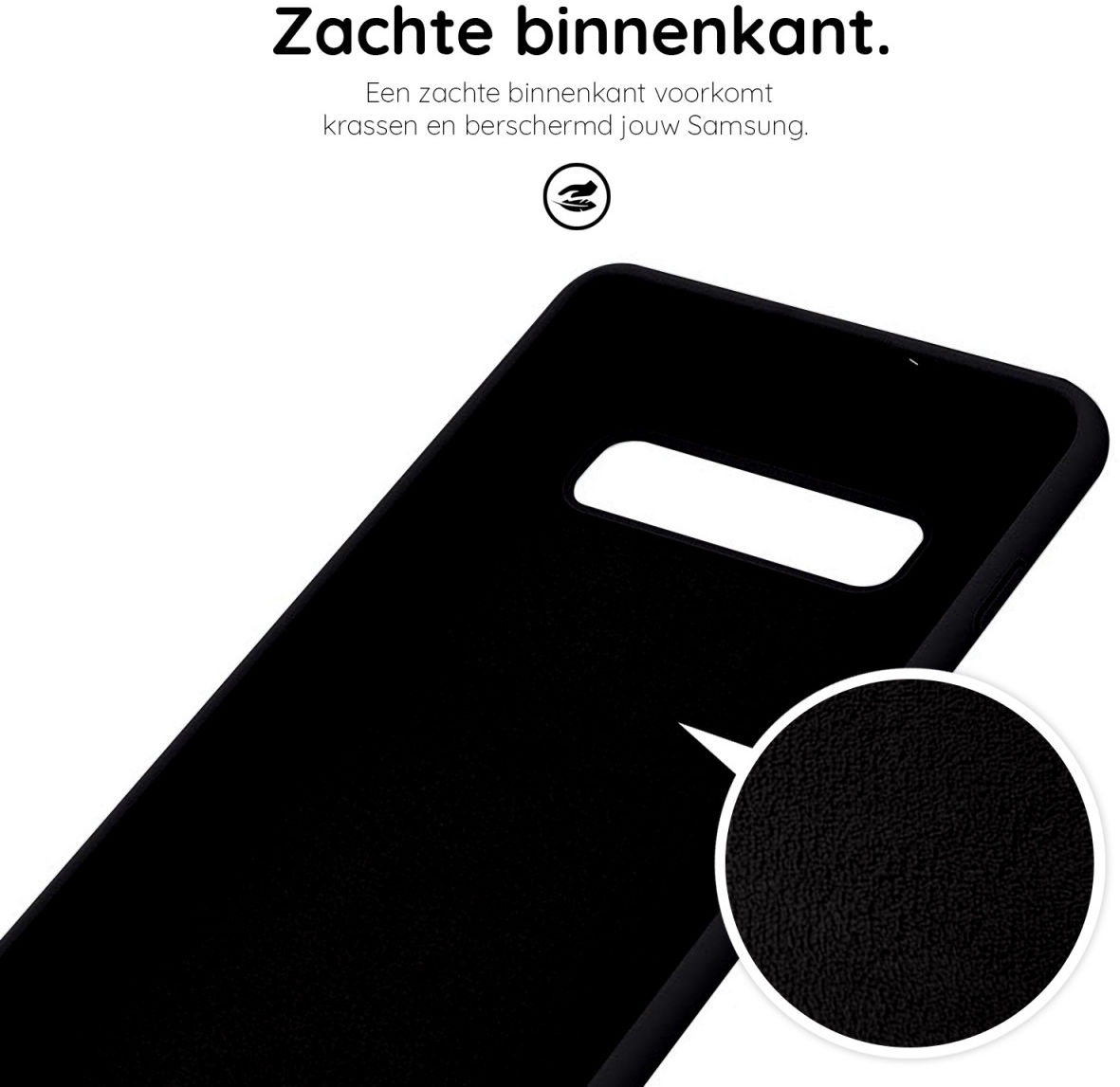 HappyCase Samsung Galaxy S10 Plus Hoesje Siliconen Back Cover Zwart afbeelding 6