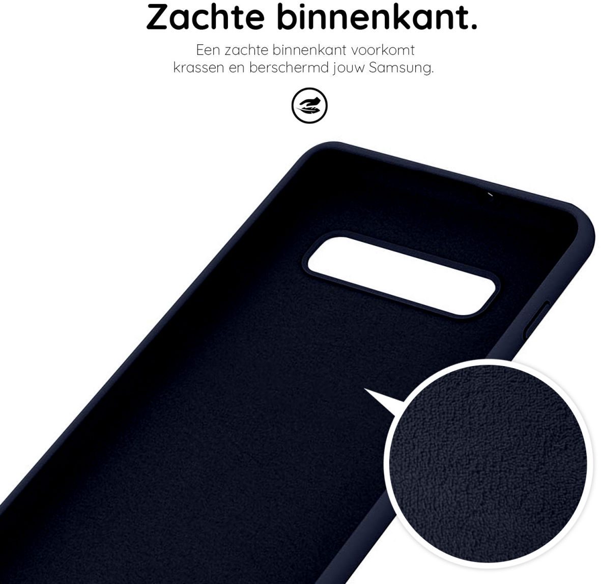 HappyCase Galaxy S10 Plus Hoesje Siliconen Back Cover Donker Blauw afbeelding 7