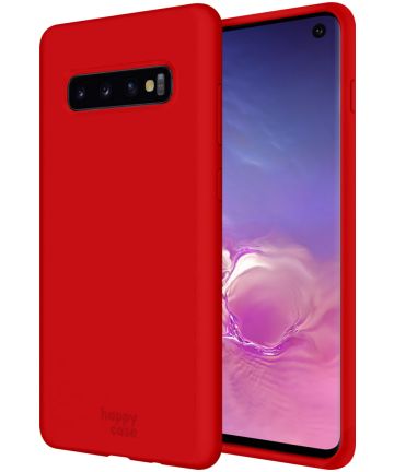 HappyCase Samsung Galaxy S10 Plus Hoesje Siliconen Back Cover Rood Hoesjes