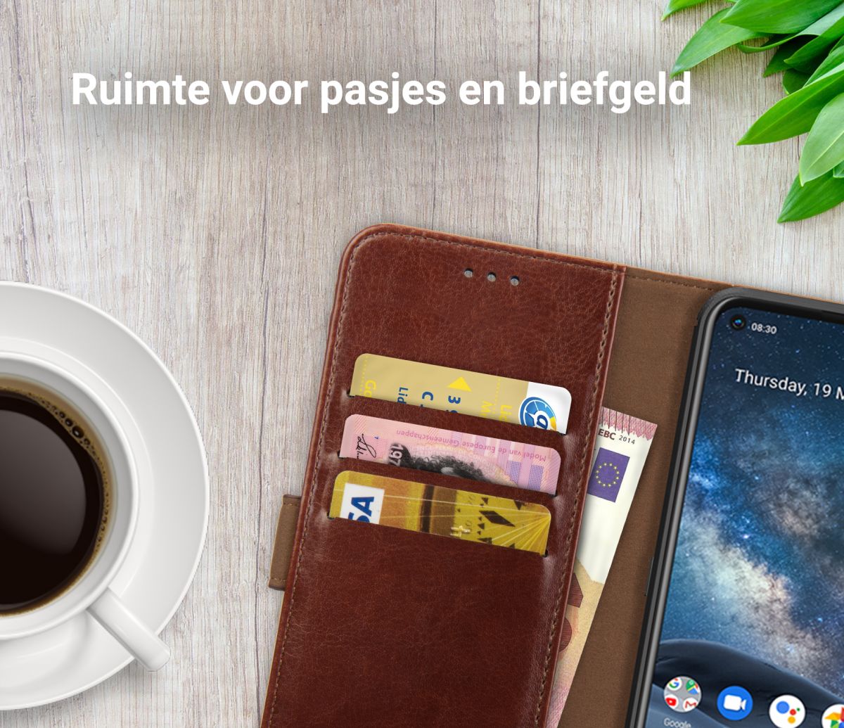 Rosso Element Nokia 8.3 Hoesje Book Cover Bruin afbeelding 9
