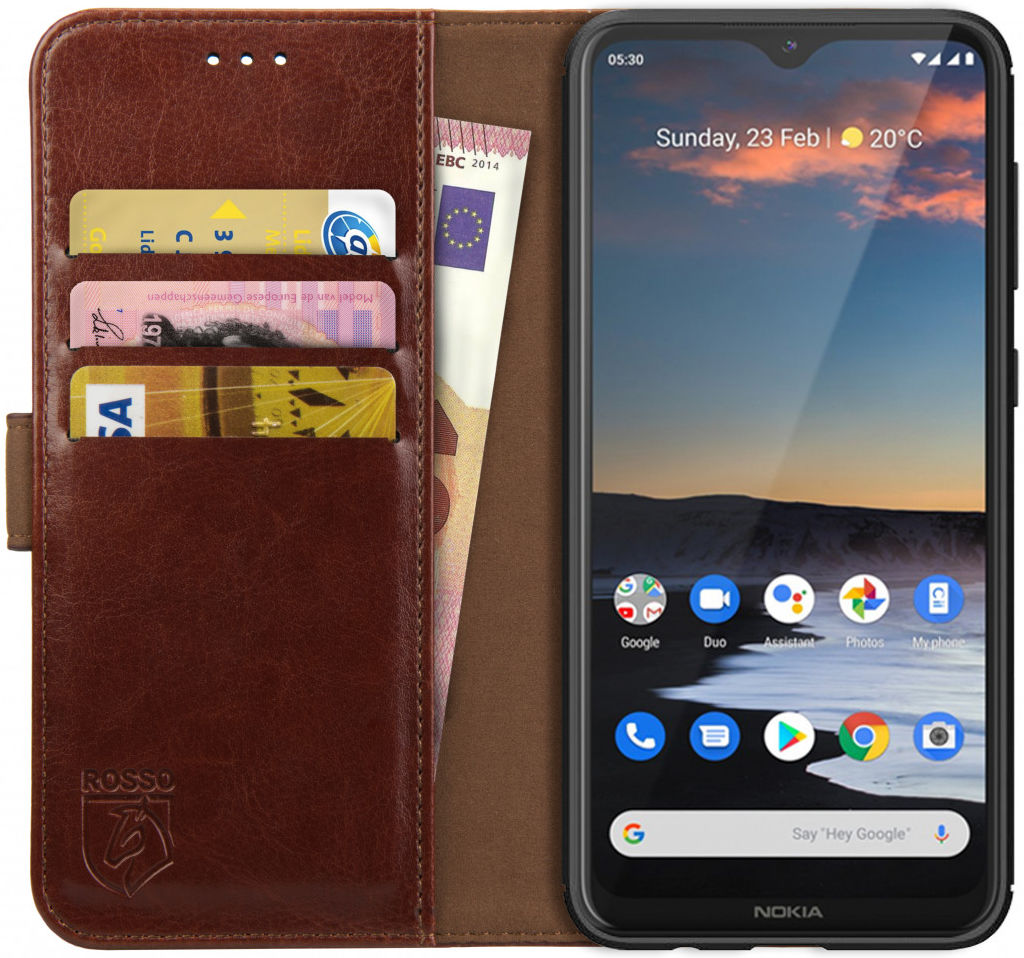 Rosso Element Nokia 5.3 Hoesje Book Cover Bruin afbeelding 1
