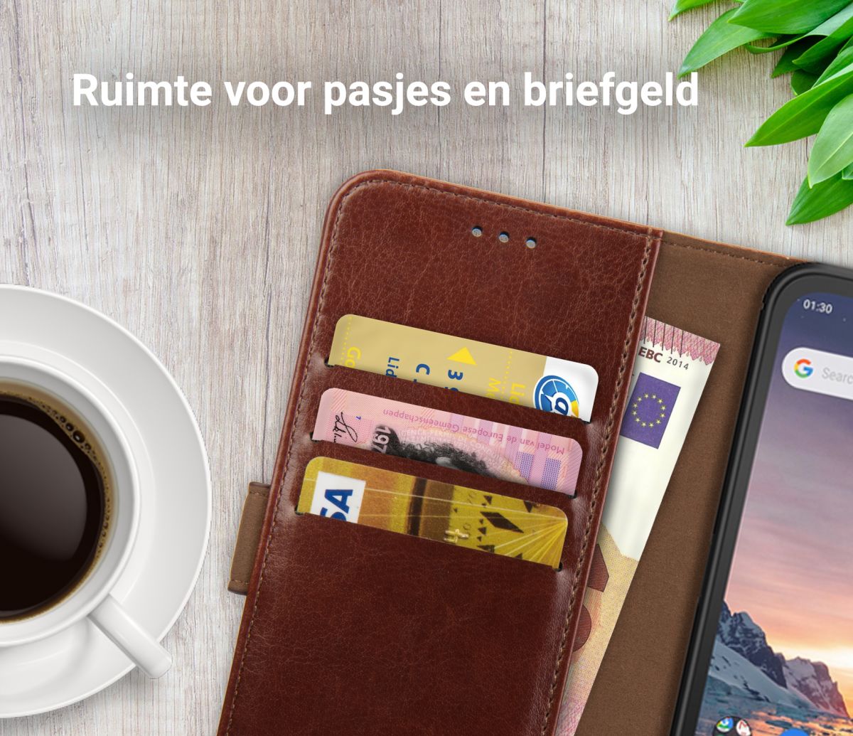 Rosso Element Nokia 1.3 Hoesje Book Cover Bruin afbeelding 9