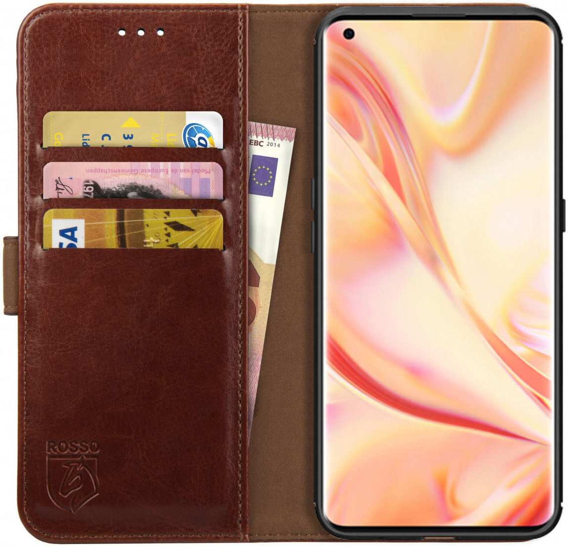 Rosso Element Oppo Find X2 Pro Hoesje Book Cover Bruin afbeelding 1