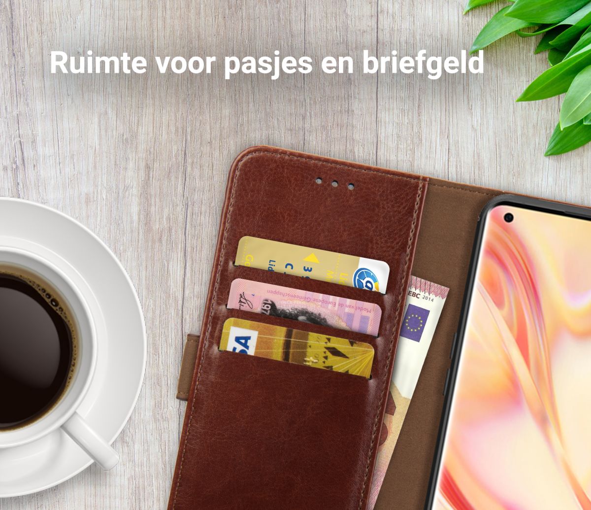 Rosso Element Oppo Find X2 Pro Hoesje Book Cover Bruin afbeelding 8