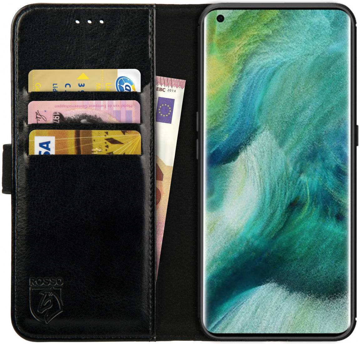 Rosso Element Oppo Find X2 Hoesje Book Cover Zwart afbeelding 1