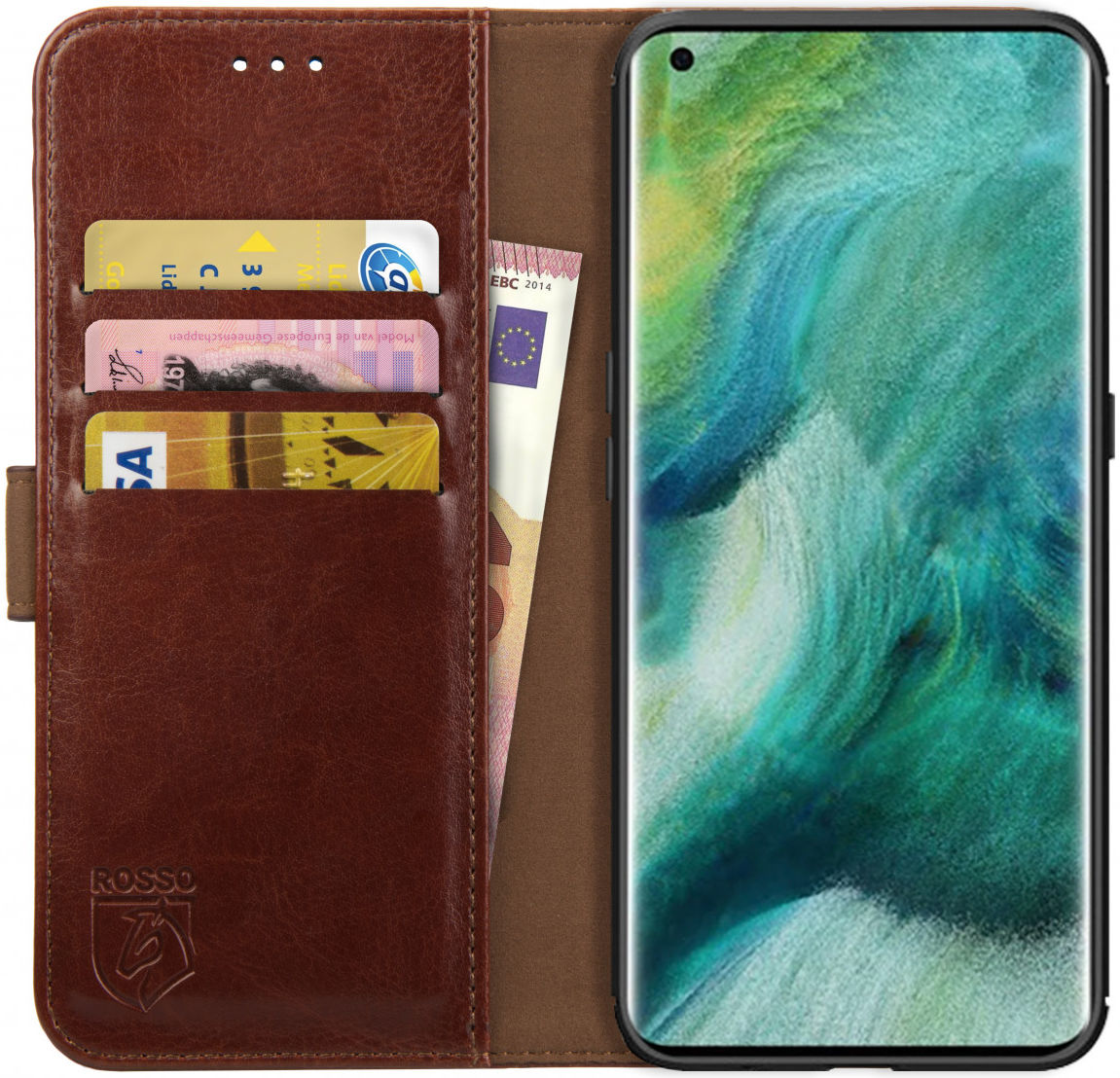 Rosso Element Oppo Find X2 Hoesje Book Cover Bruin afbeelding 1