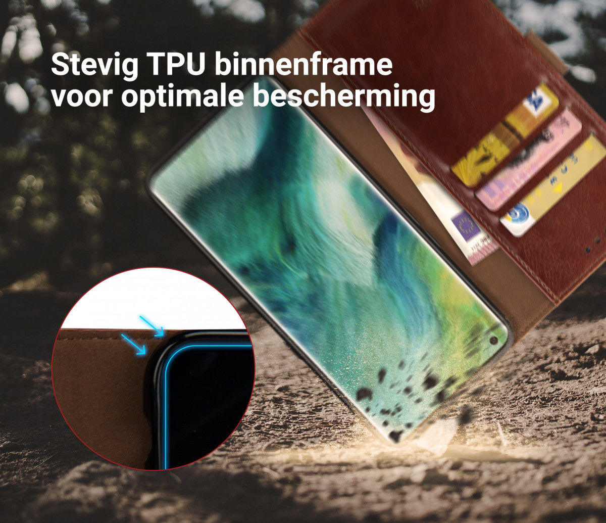 Rosso Element Oppo Find X2 Hoesje Book Cover Bruin afbeelding 5