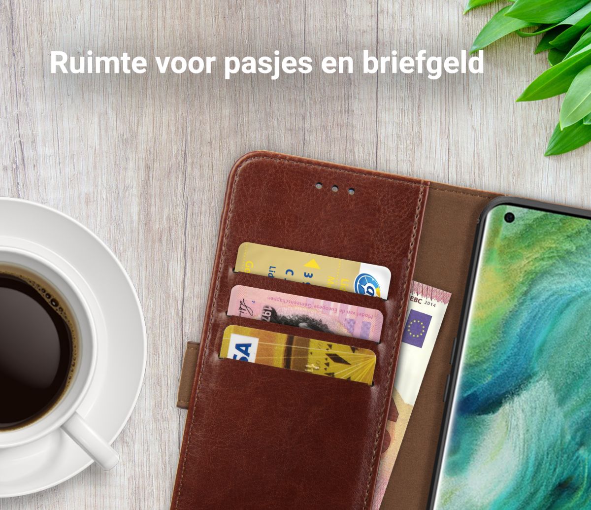 Rosso Element Oppo Find X2 Hoesje Book Cover Bruin afbeelding 8
