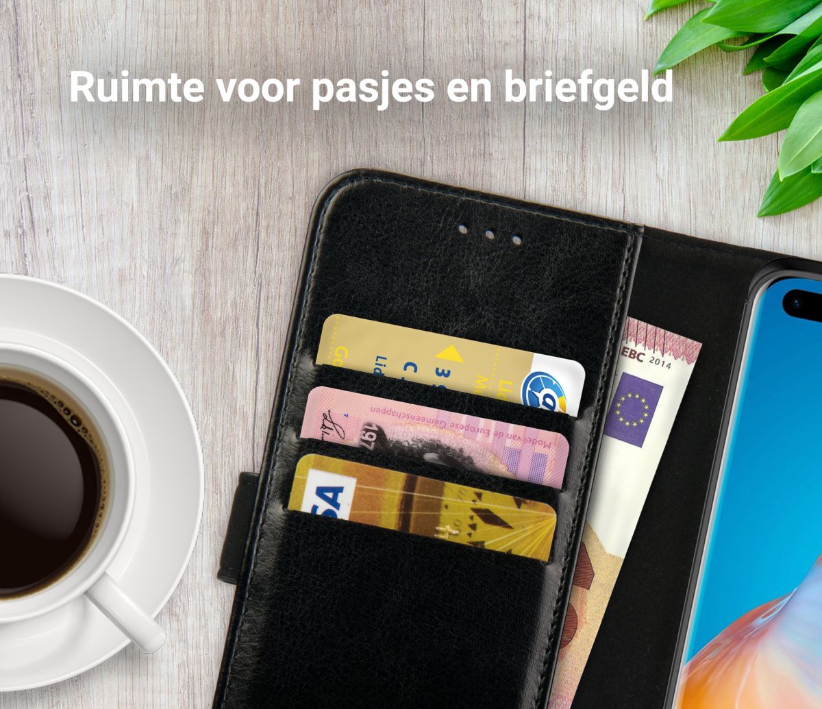 Rosso Element Huawei P40 Pro Hoesje Book Cover Zwart afbeelding 9