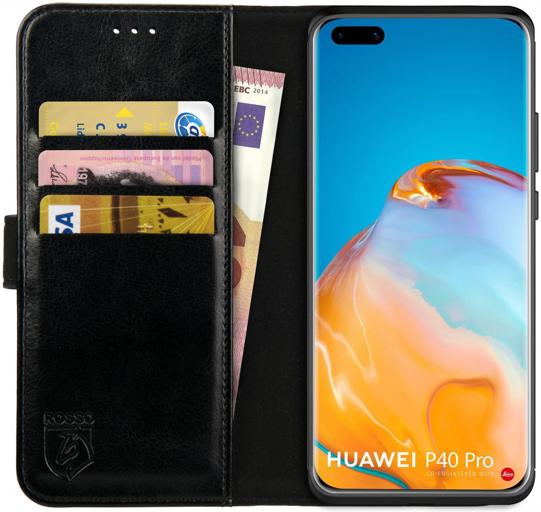 Rosso Element Huawei P40 Pro Hoesje Book Cover Zwart afbeelding 1