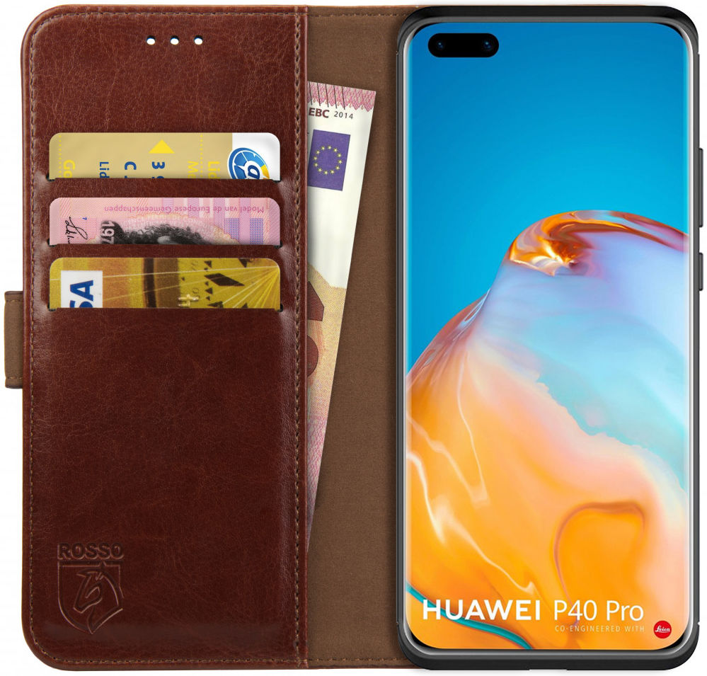 Rosso Element Huawei P40 Pro Hoesje Book Cover Bruin afbeelding 1