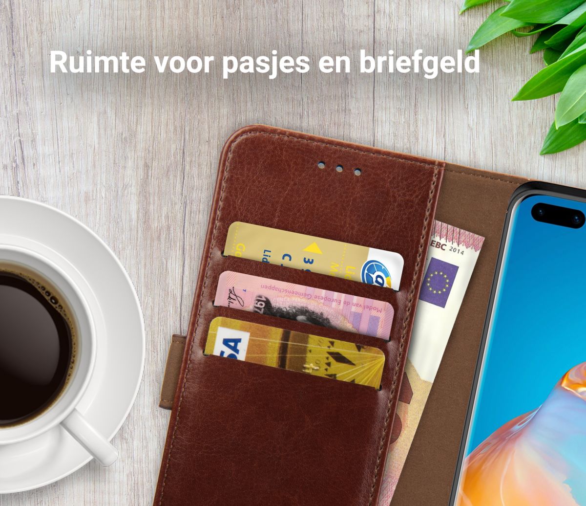 Rosso Element Huawei P40 Pro Hoesje Book Cover Bruin afbeelding 9
