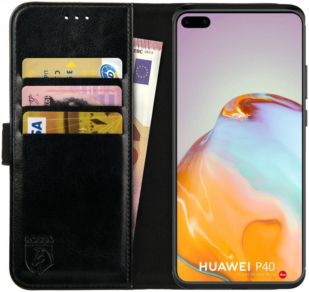 Rosso Element Huawei P40 Hoesje Book Cover Zwart afbeelding 1