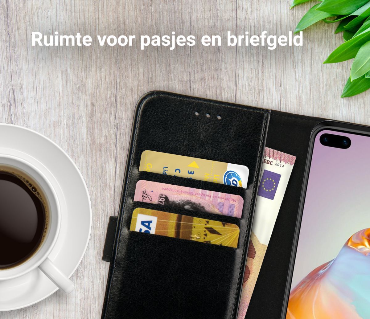 Rosso Element Huawei P40 Hoesje Book Cover Zwart afbeelding 9