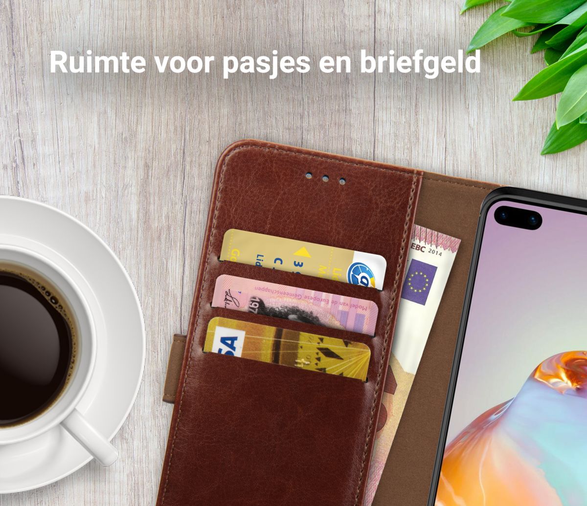 Rosso Element Huawei P40 Hoesje Book Cover Bruin afbeelding 9