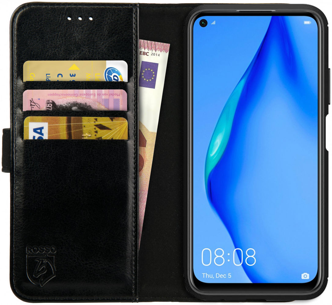 Rosso Element Huawei P40 Lite Hoesje Book Cover Zwart afbeelding 1