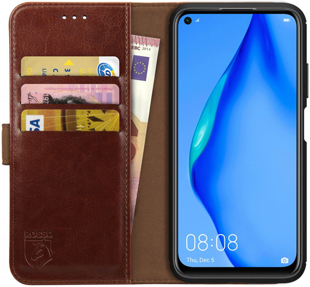 Rosso Element Huawei P40 Lite Hoesje Book Cover Bruin afbeelding 1