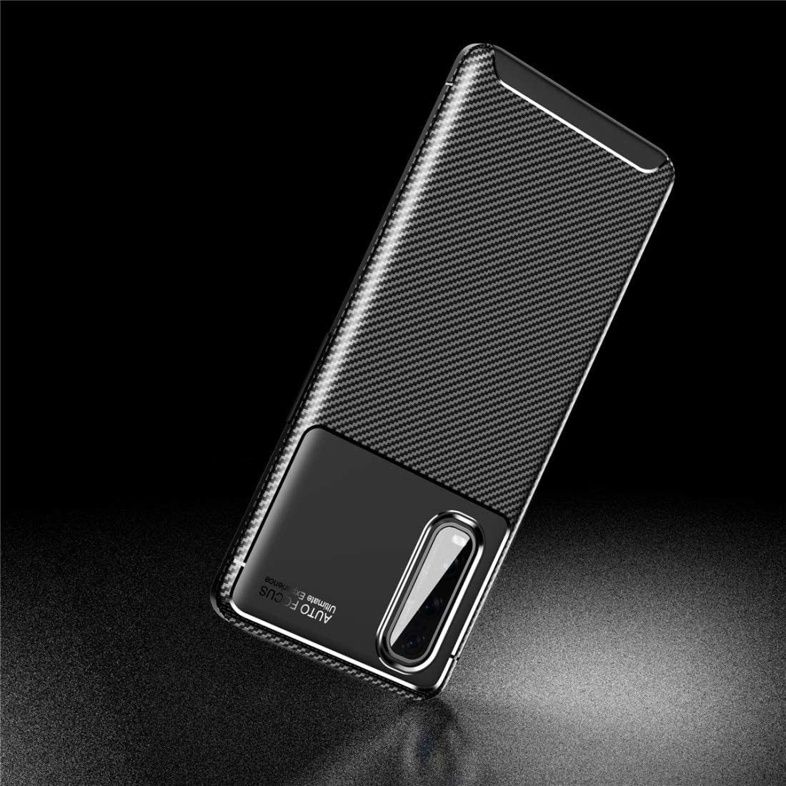 Oppo Find X2 Siliconen Carbon Hoesje Zwart afbeelding 3