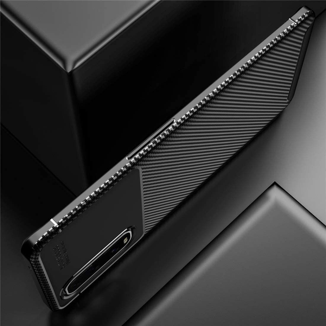 Oppo Find X2 Siliconen Carbon Hoesje Zwart afbeelding 7