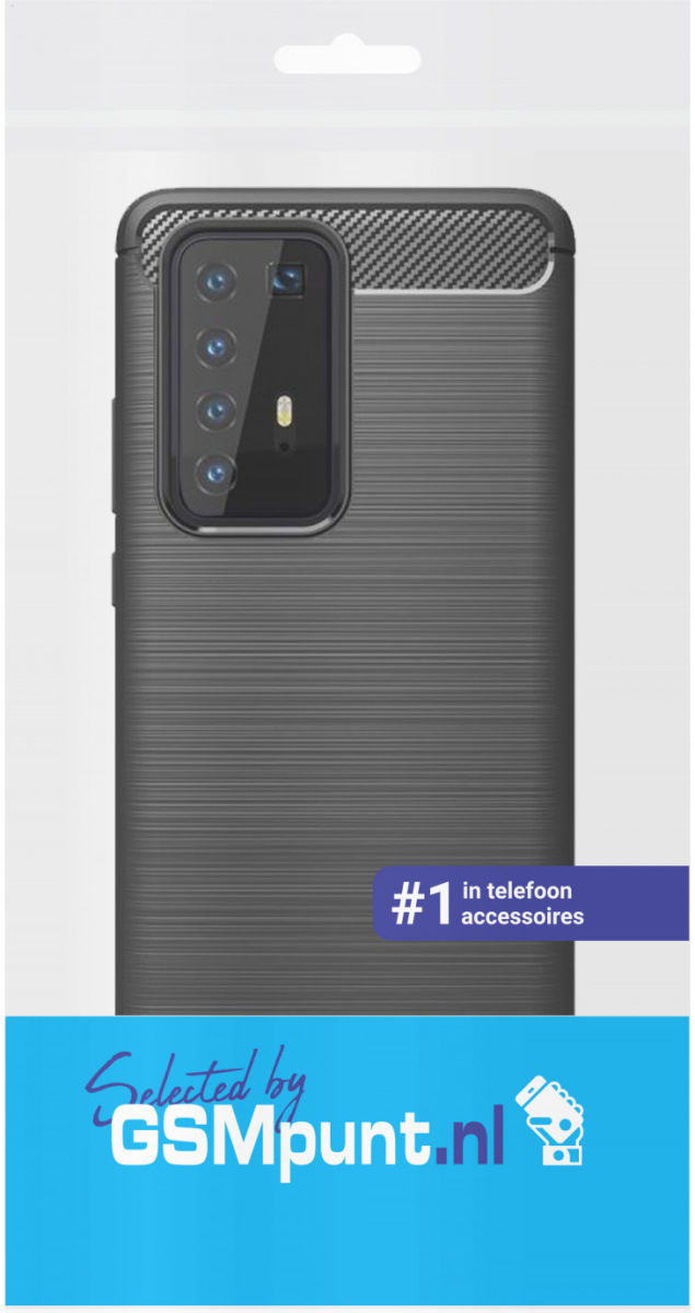 Huawei P40 Pro Hoesje Geborsteld TPU Zwart afbeelding 3