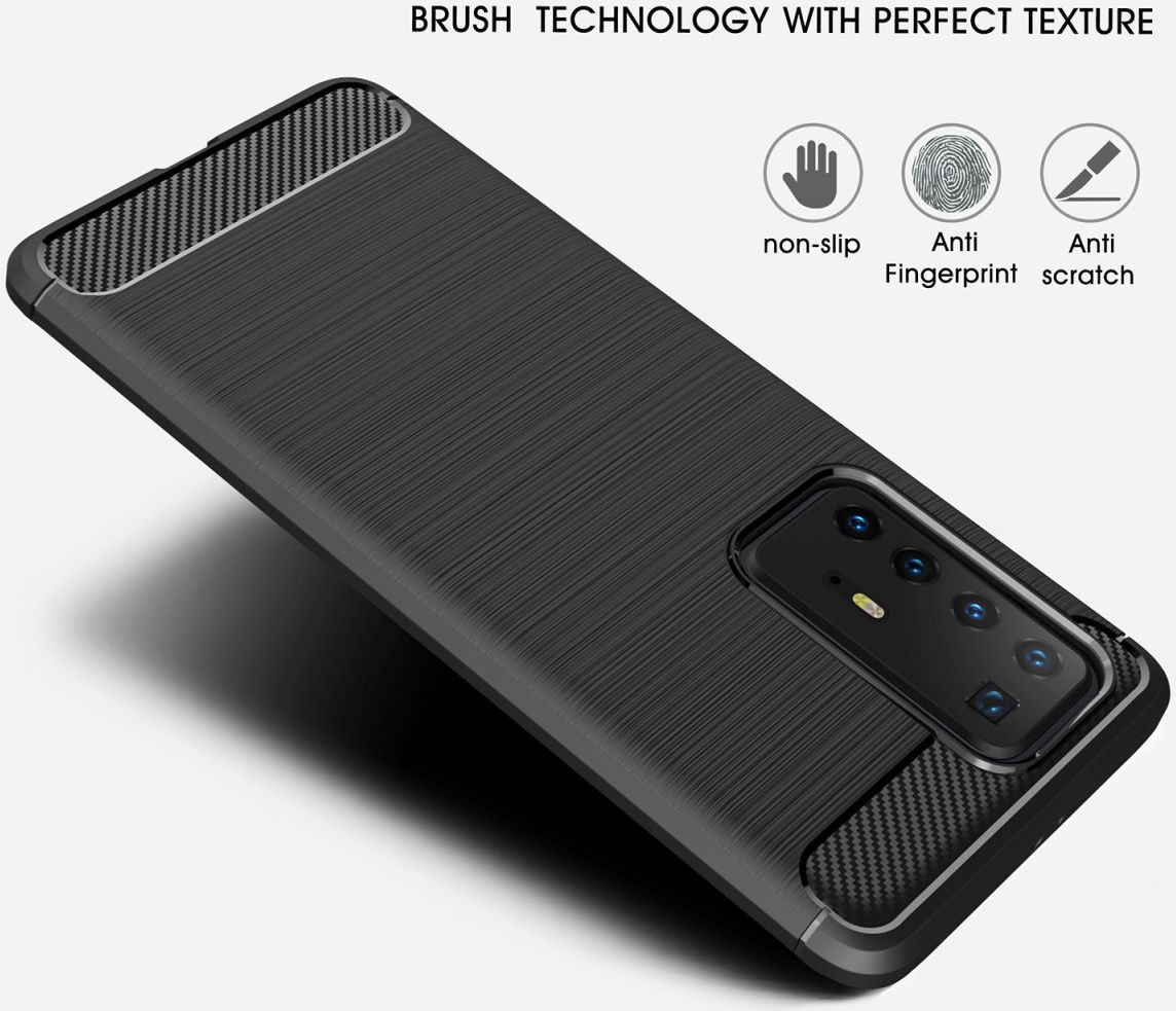 Huawei P40 Pro Hoesje Geborsteld TPU Zwart afbeelding 6