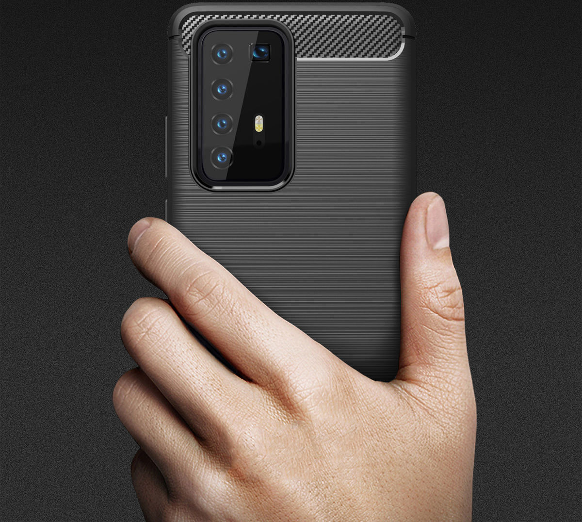 Huawei P40 Pro Hoesje Geborsteld TPU Zwart afbeelding 9